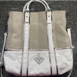 Simply Vera Vera Wang White and Cream Tote Bag